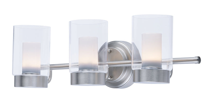 Mod 3 Light LED Bath Vanity Light in Satin Nickel