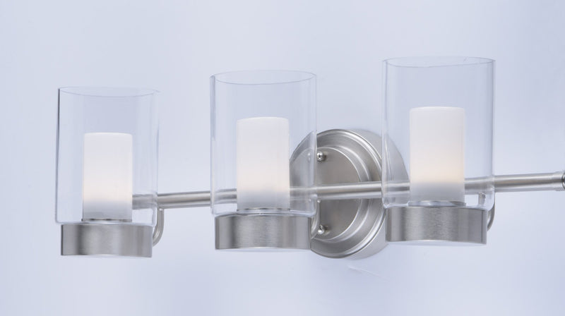 Mod 3 Light LED Bath Vanity Light in Satin Nickel