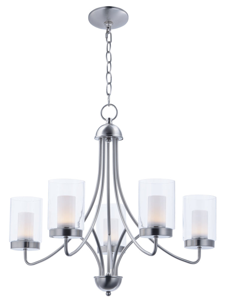 Mod 5 Light LED Chandelier in Satin Nickel