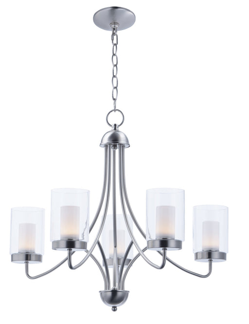Mod 5 Light LED Chandelier in Satin Nickel