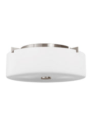 Sunset Drive 2-Light Flush Mount in Brushed Steel