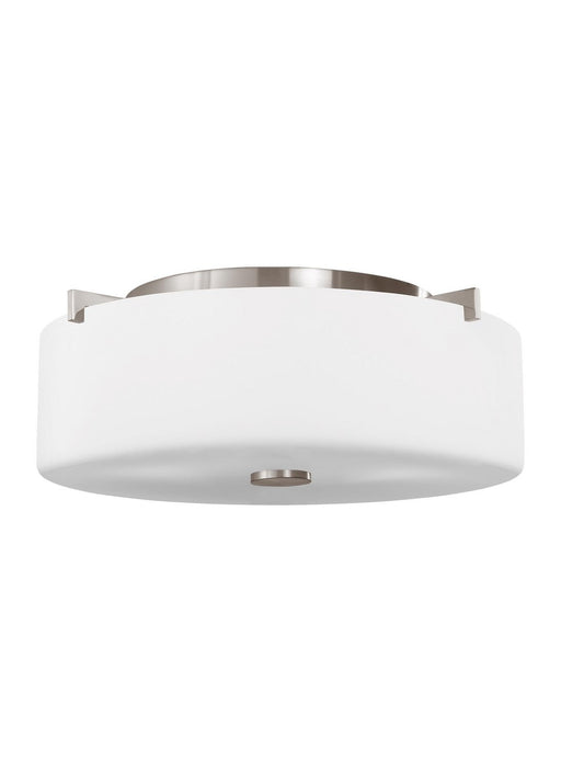 Sunset Drive 2-Light Flush Mount in Brushed Steel