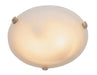Cracka 2-Light Flushmount in Brushed Nickel with White Marbleized Glass