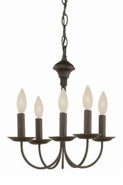 Candle 5-Light 19" Chandelier in Rubbed Oil Bronze