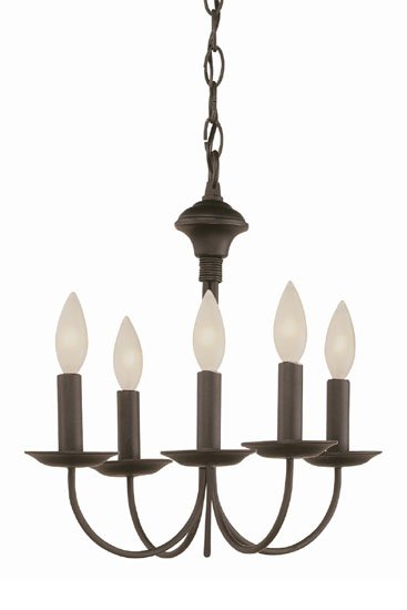 Candle 5-Light 19" Chandelier in Rubbed Oil Bronze