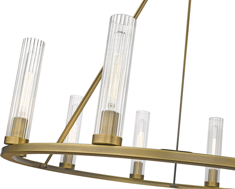 Beau 10 Light 46" Chandelier in Rubbed Brass