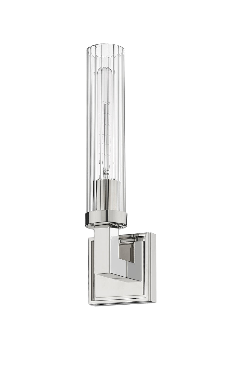 Beau 1 Light 4.5" Wall Sconce, Clear Shade in Polished Nickel
