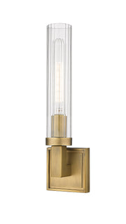 Beau 1 Light 4.5" Wall Sconce, Clear Shade in Rubbed Brass