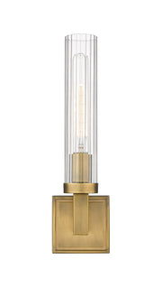 Beau 1 Light 4.5" Wall Sconce, Clear Shade in Rubbed Brass