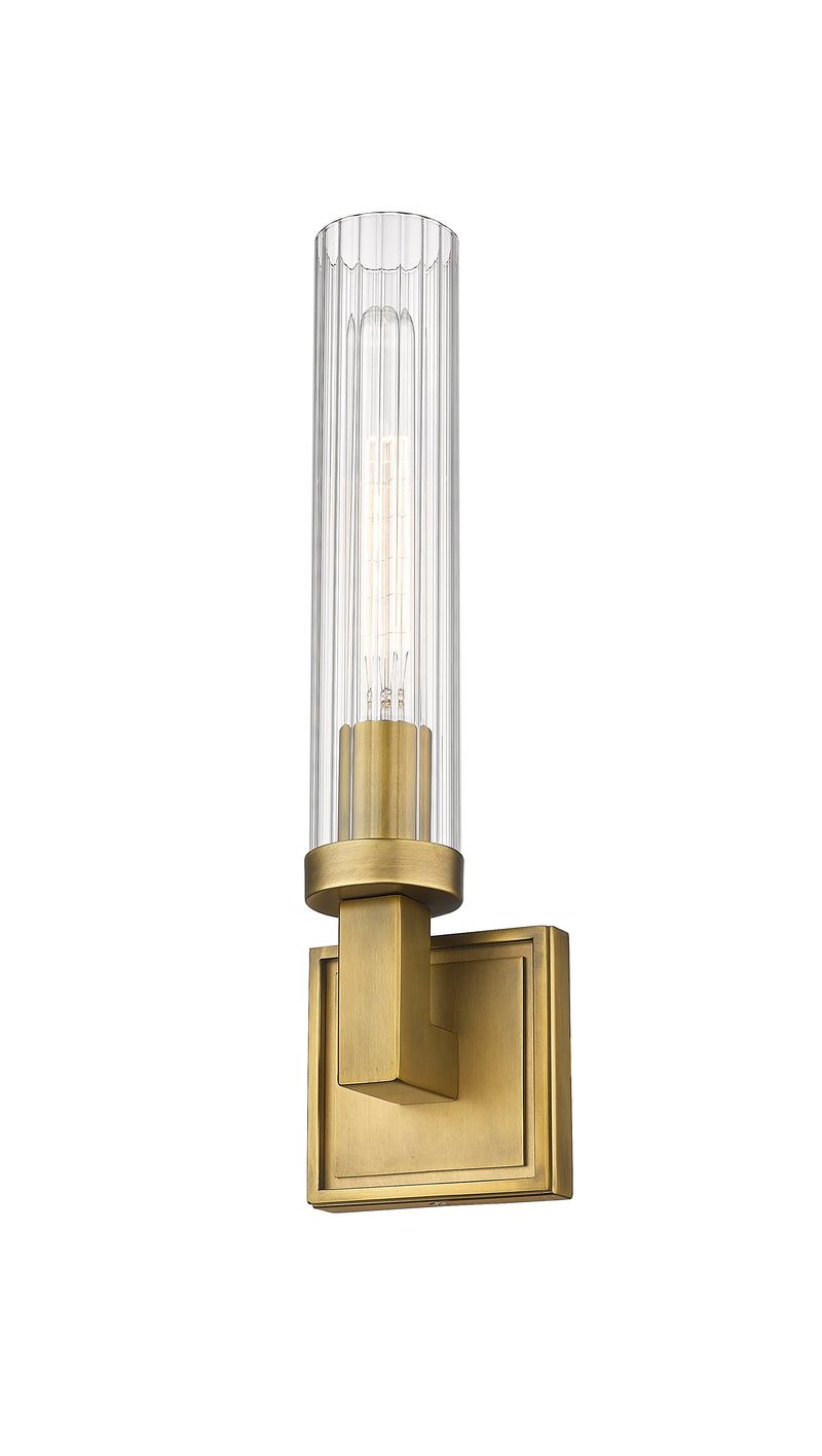 Beau 1 Light 4.5" Wall Sconce, Clear Shade in Rubbed Brass