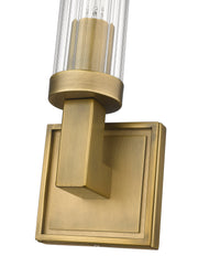 Beau 1 Light 4.5" Wall Sconce, Clear Shade in Rubbed Brass