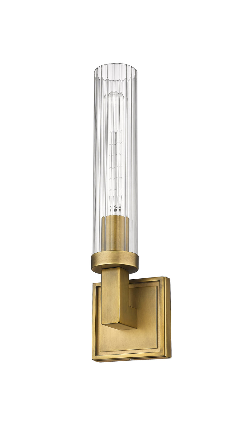 Beau 1 Light 4.5" Wall Sconce, Clear Shade in Rubbed Brass