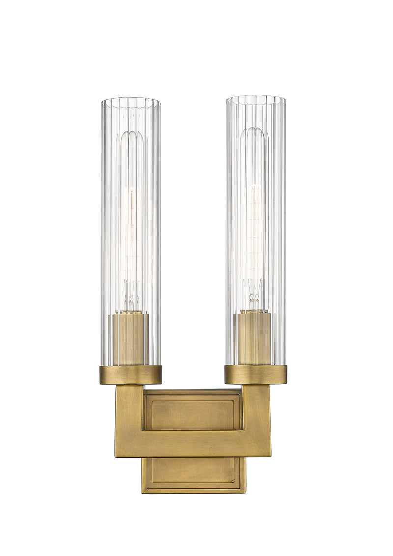 Beau 2 Light 8.25" Wall Sconce in Rubbed Brass