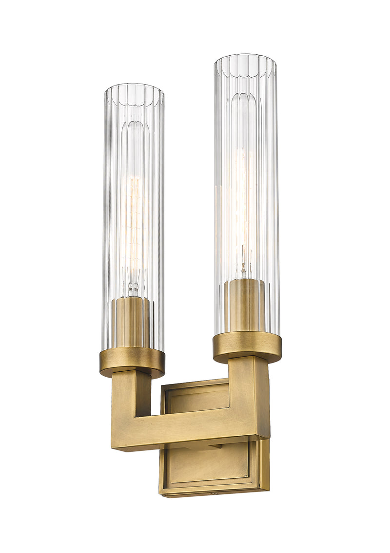 Beau 2 Light 8.25" Wall Sconce in Rubbed Brass