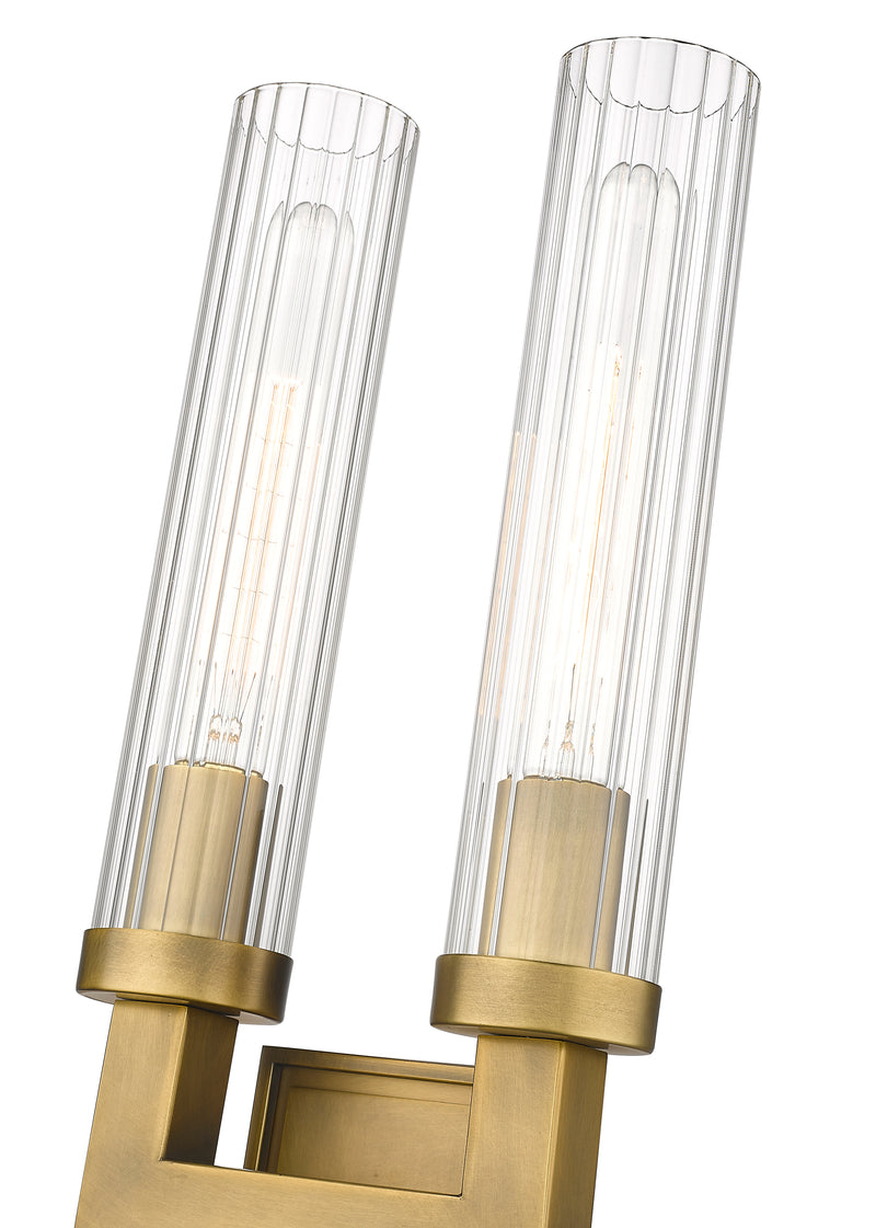 Beau 2 Light 8.25" Wall Sconce in Rubbed Brass