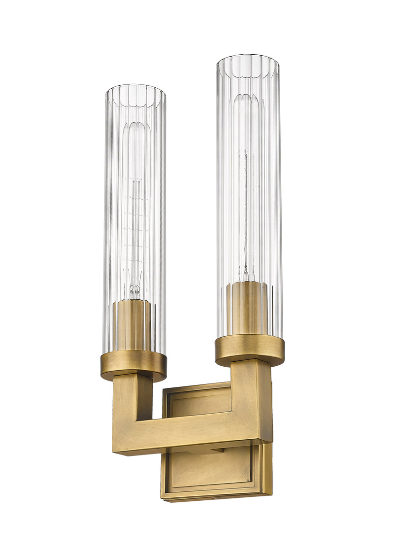 Beau 2 Light 8.25" Wall Sconce in Rubbed Brass