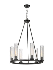 Beau 6 Light 26" Chandelier in Bronze