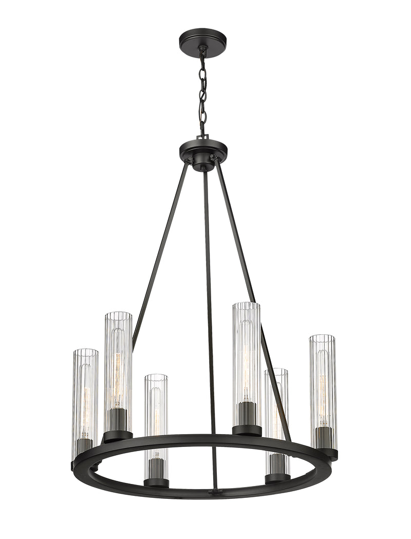 Beau 6 Light 26" Chandelier in Bronze