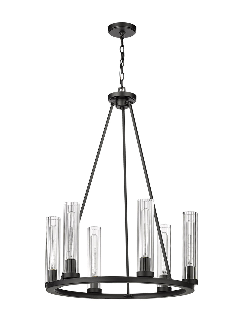 Beau 6 Light 26" Chandelier in Bronze