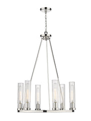 Beau 6 Light 26" Chandelier in Polished Nickel