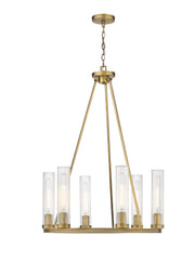 Beau 6 Light 26" Chandelier in Rubbed Brass