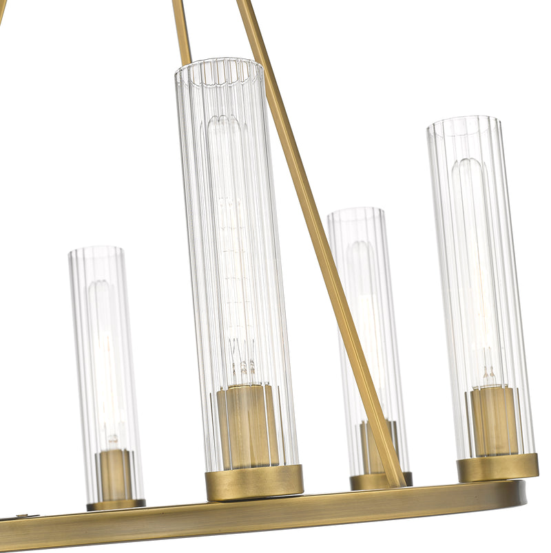 Beau 6 Light 26" Chandelier in Rubbed Brass