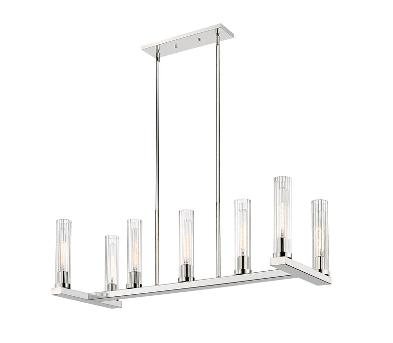 Beau 7 Light 44" Linear Pendant in Polished Nickel