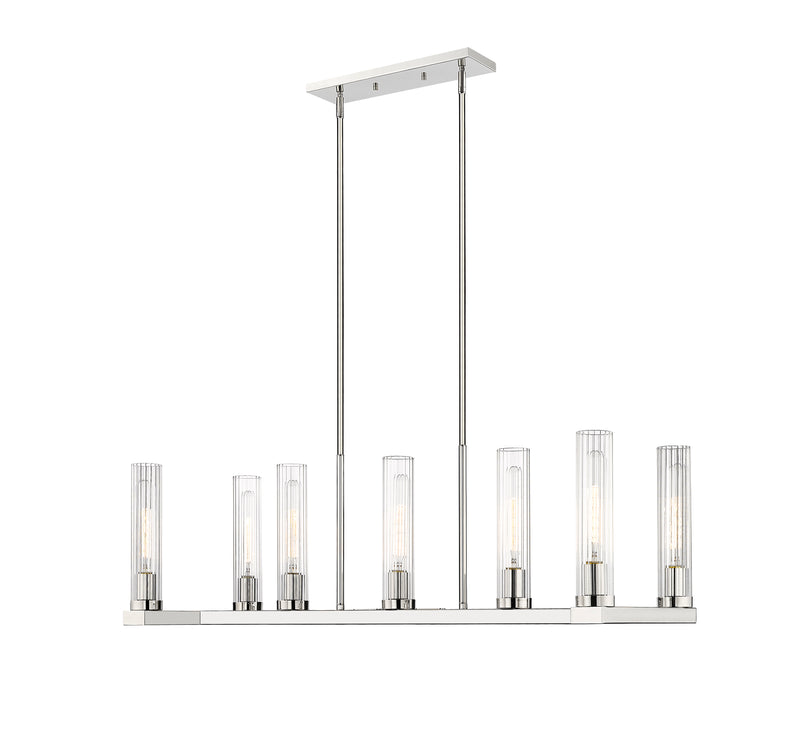 Beau 7 Light 44" Linear Pendant in Polished Nickel