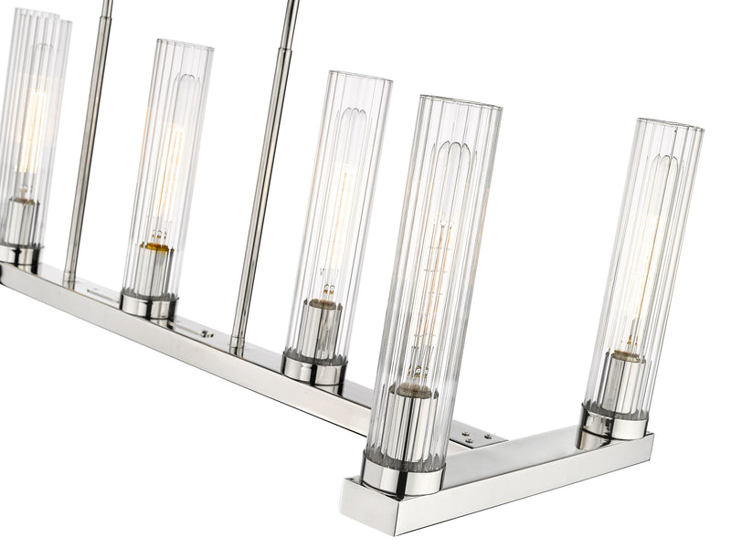 Beau 7 Light 44" Linear Pendant in Polished Nickel