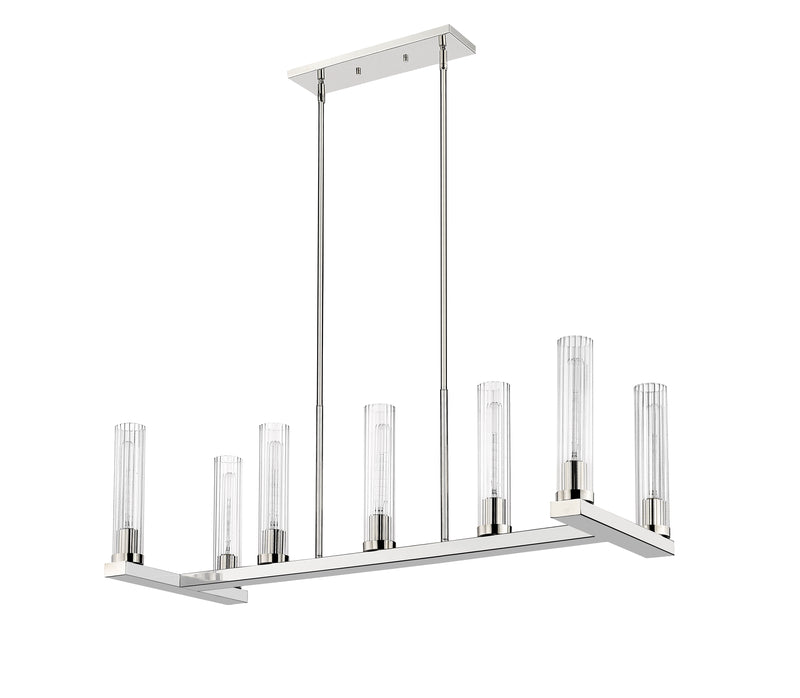 Beau 7 Light 44" Linear Pendant in Polished Nickel