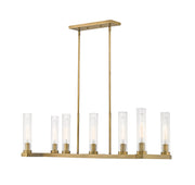Beau 7 Light 44" Linear Pendant in Rubbed Brass