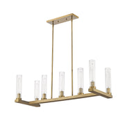 Beau 7 Light 44" Linear Pendant in Rubbed Brass