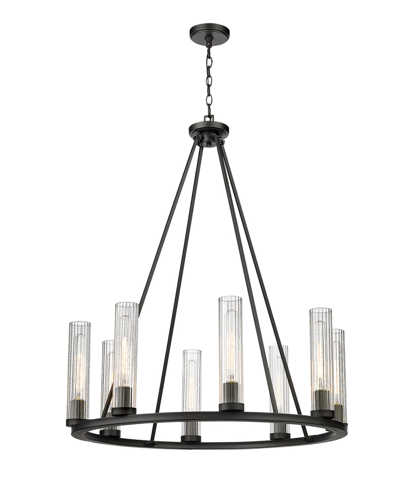 Beau 8 Light 33" Chandelier in Bronze