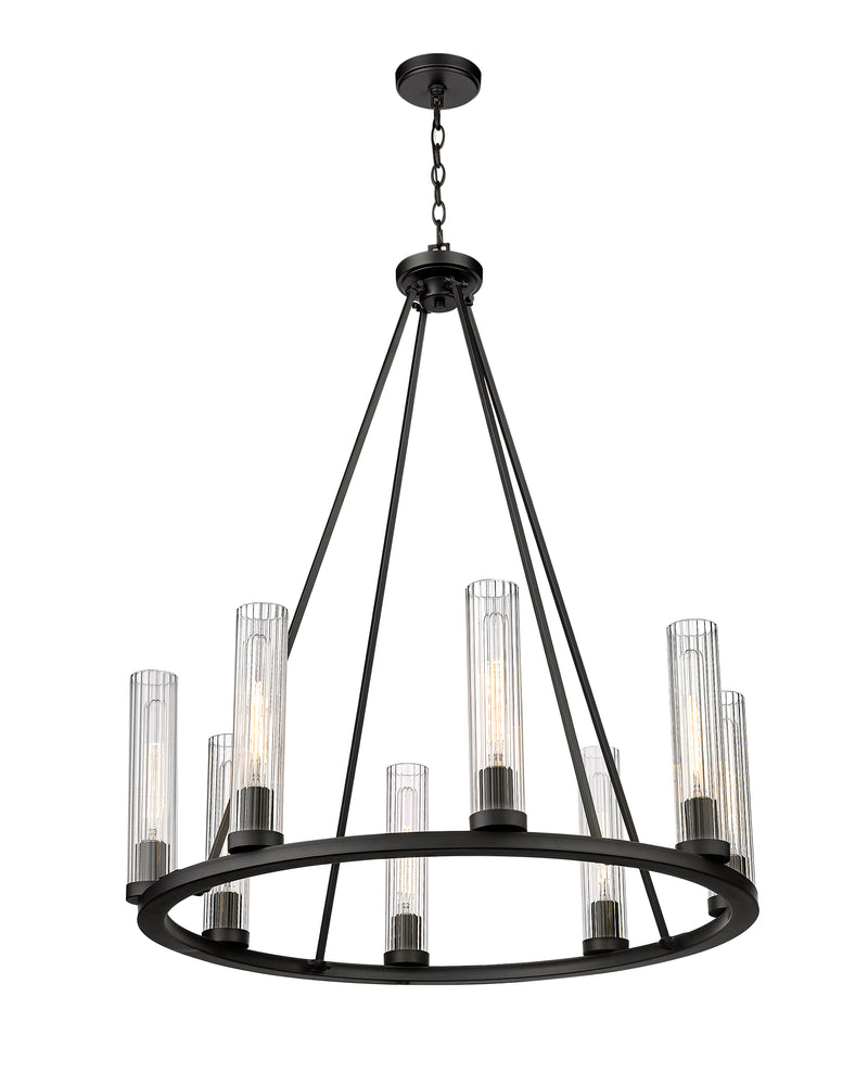 Beau 8 Light 33" Chandelier in Bronze