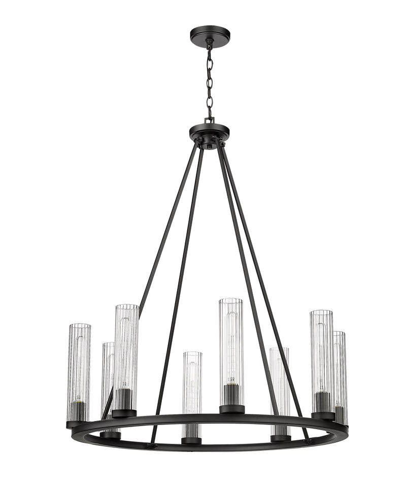 Beau 8 Light 33" Chandelier in Bronze