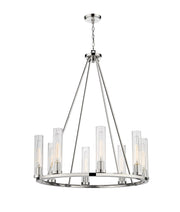 Beau 8 Light 33" Chandelier in Polished Nickel