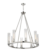 Beau 8 Light 33" Chandelier in Polished Nickel