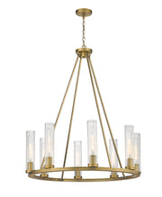 Beau 8 Light 33" Chandelier in Rubbed Brass