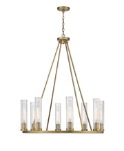 Beau 8 Light 33" Chandelier in Rubbed Brass