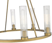 Beau 8 Light 33" Chandelier in Rubbed Brass