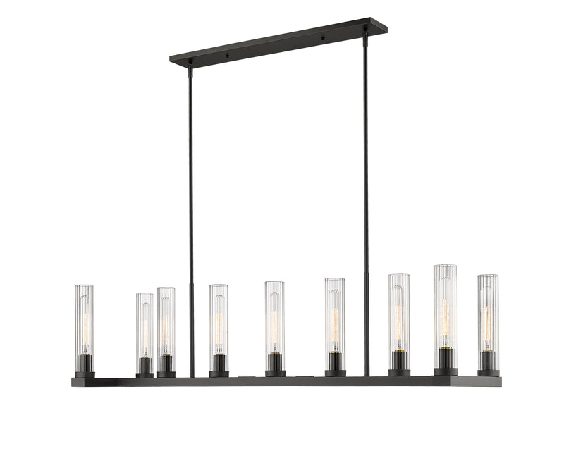 Beau 9 Light 56" Linear Pendant in Bronze