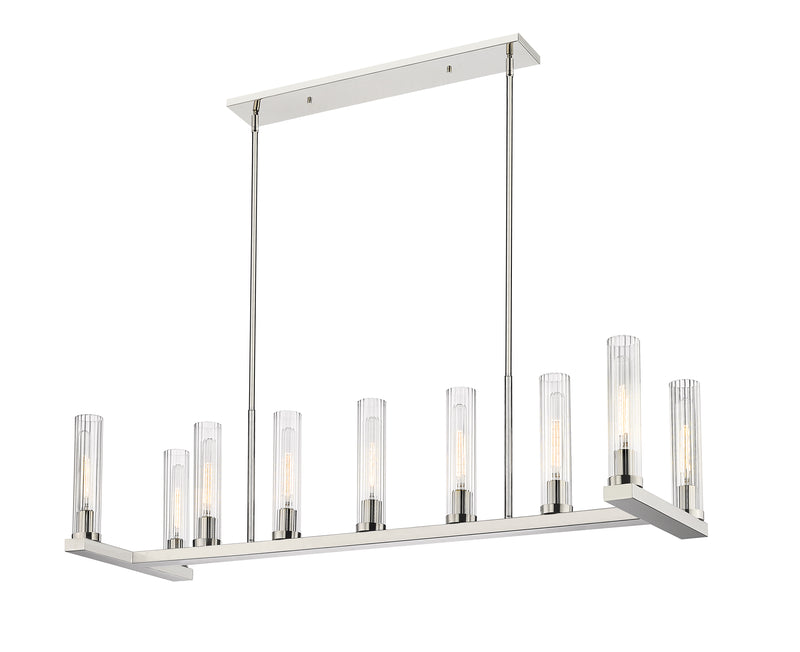 Beau 9 Light 56" Linear Pendant in Polished Nickel