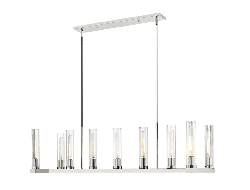Beau 9 Light 56" Linear Pendant in Polished Nickel