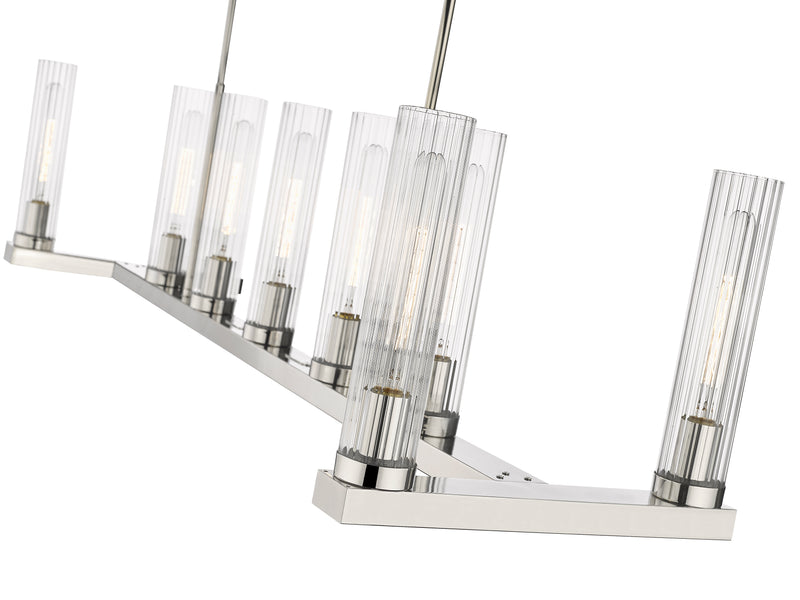 Beau 9 Light 56" Linear Pendant in Polished Nickel