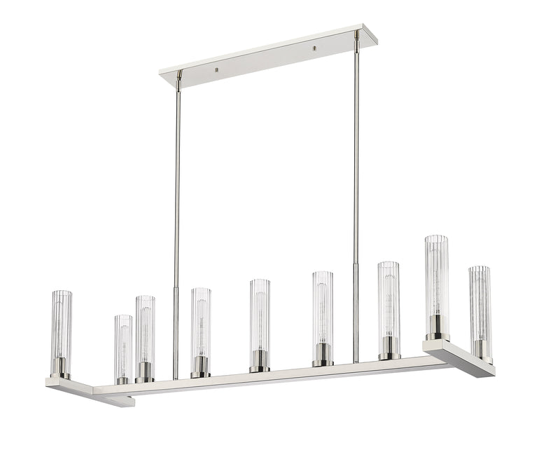 Beau 9 Light 56" Linear Pendant in Polished Nickel