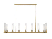Beau 9 Light 56" Linear Pendant in Rubbed Brass
