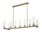 Beau 9 Light 56" Linear Pendant in Rubbed Brass