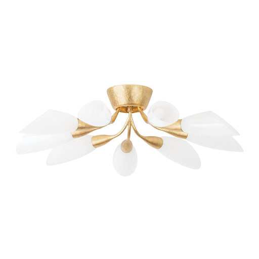 Enfield 9-Light Semi-Flush Mount in Vintage Gold Leaf