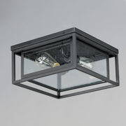 Cabana 2 Light Outdoor Flush Mount in Black