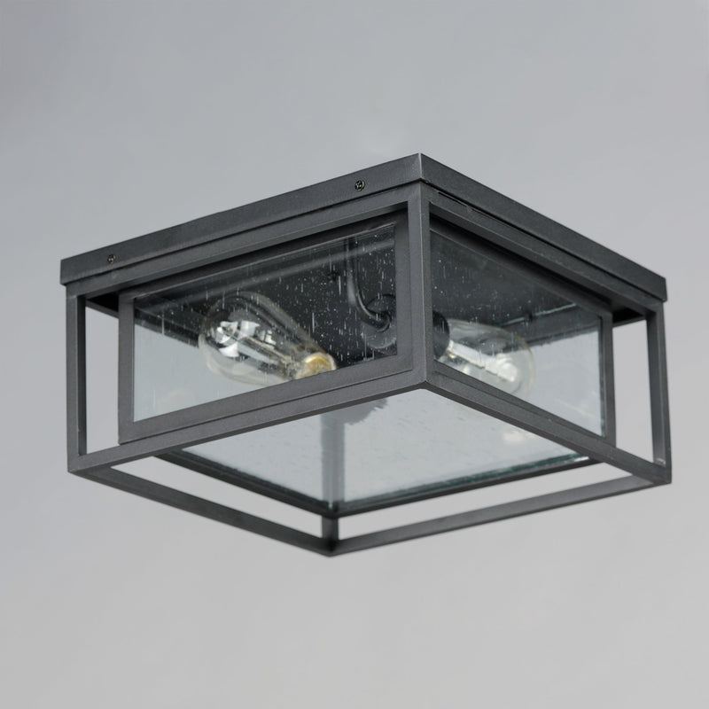 Cabana 2 Light Outdoor Flush Mount in Black